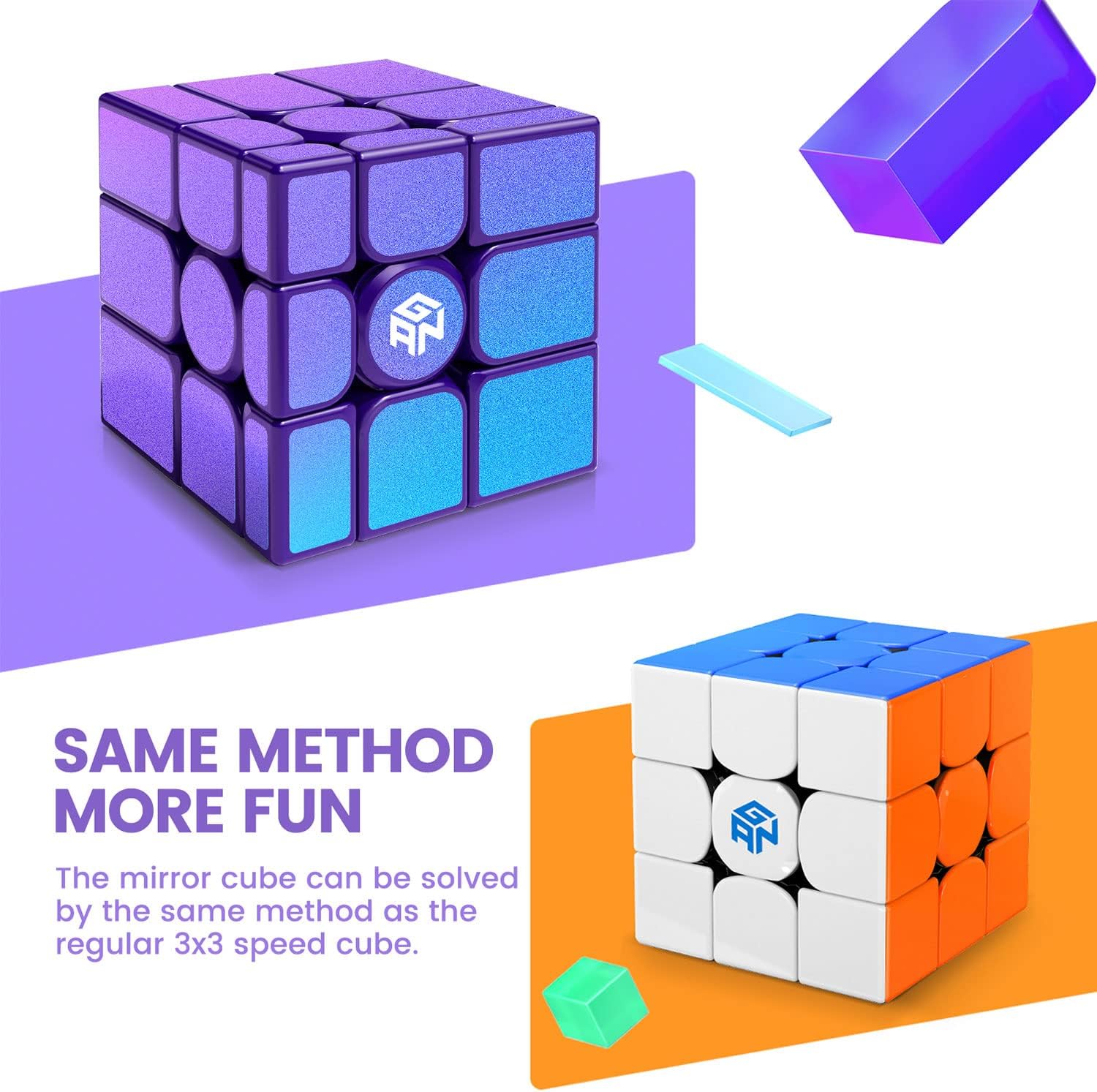 Form-basierter 3x3 Cube mit glänzendem Finish & Speedcube-Mechanik